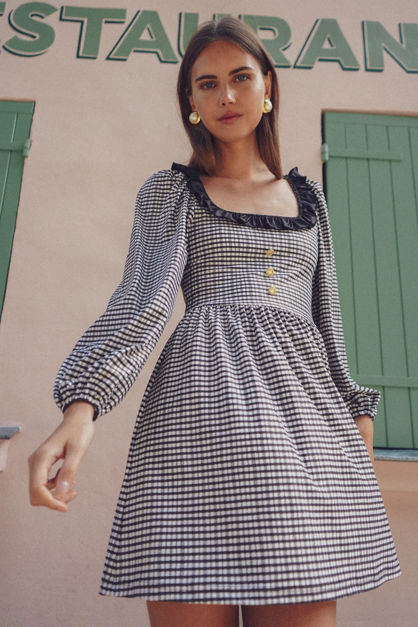 The Beatrice Ruffle Dress - French Gingham