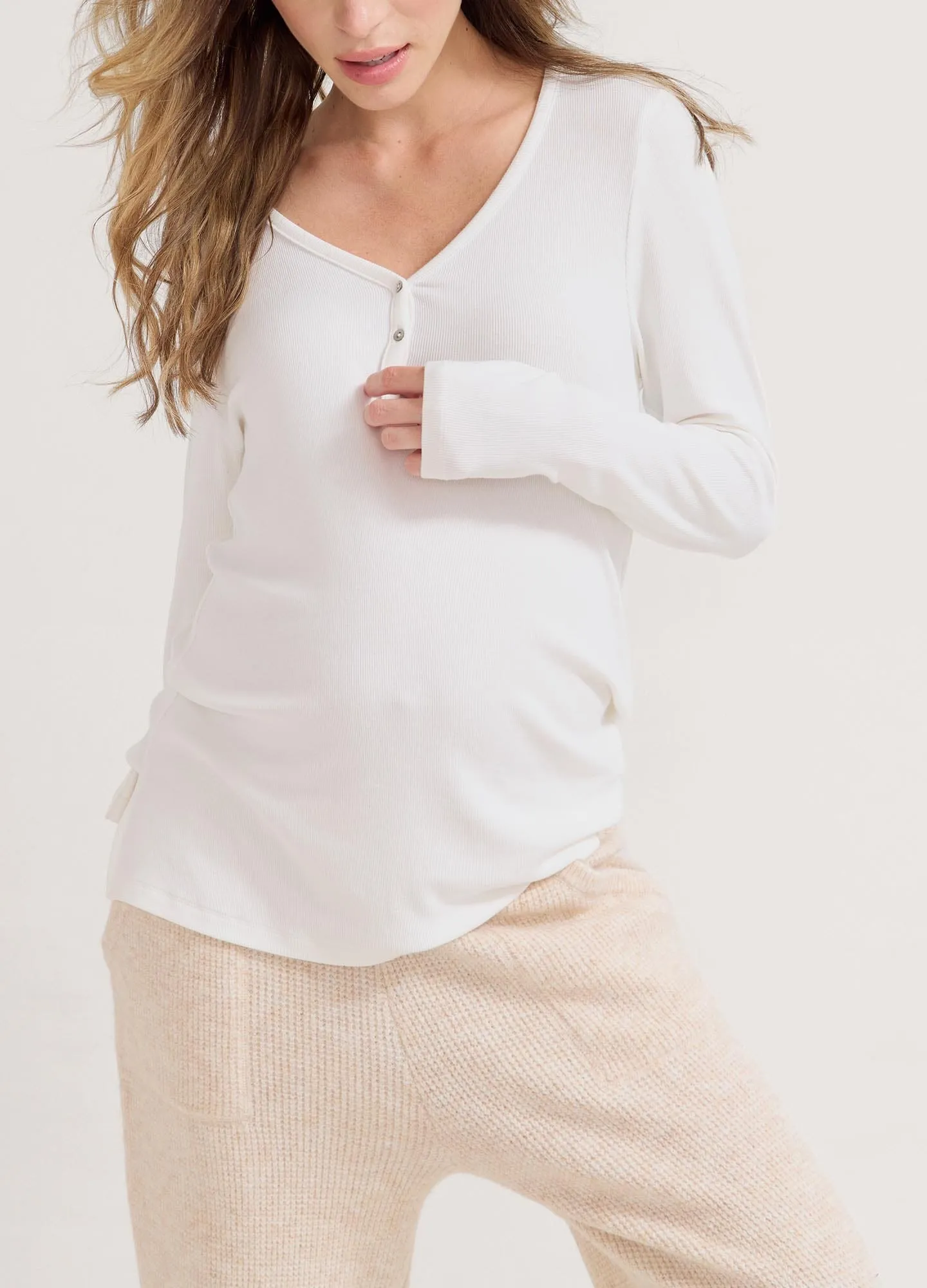 The Softest Rib Nursing Henley