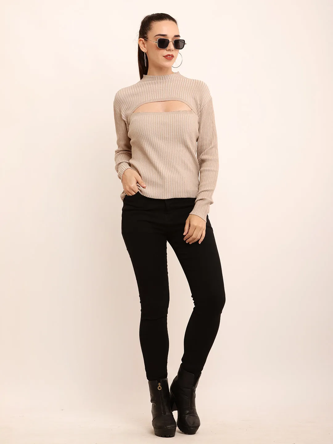 Women Front Cut-out Top