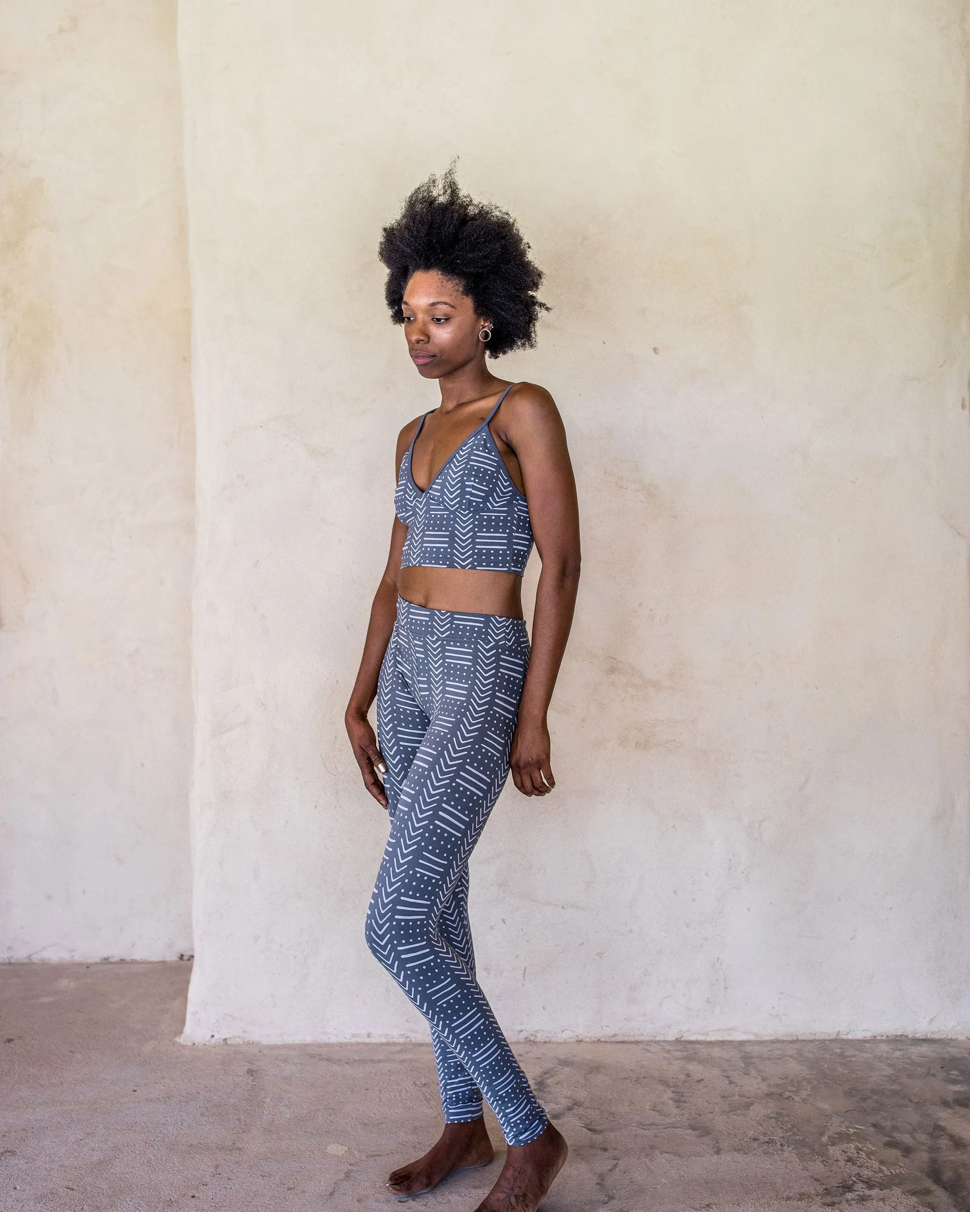 Yoga Crop - Tribal Blue