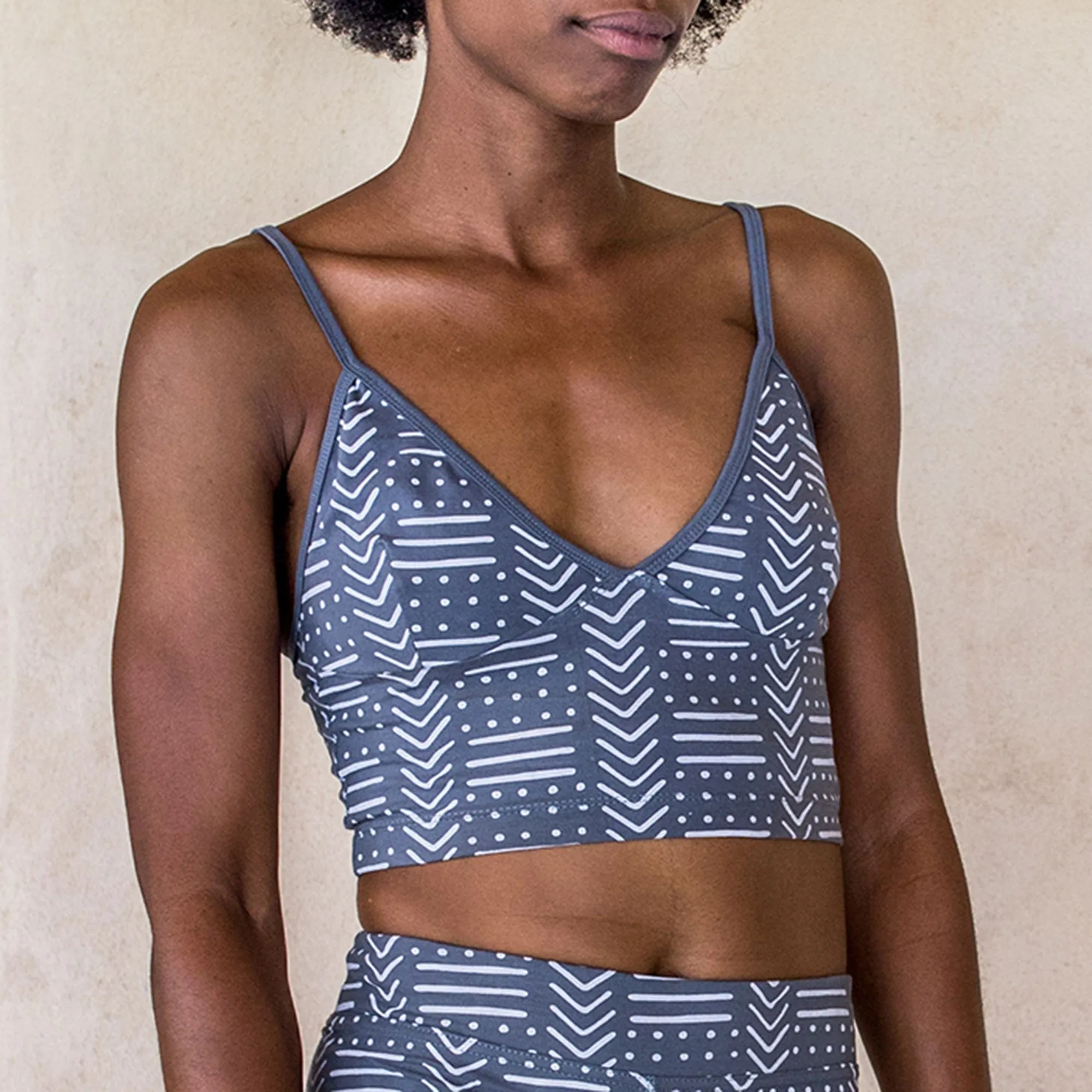 Yoga Crop - Tribal Blue