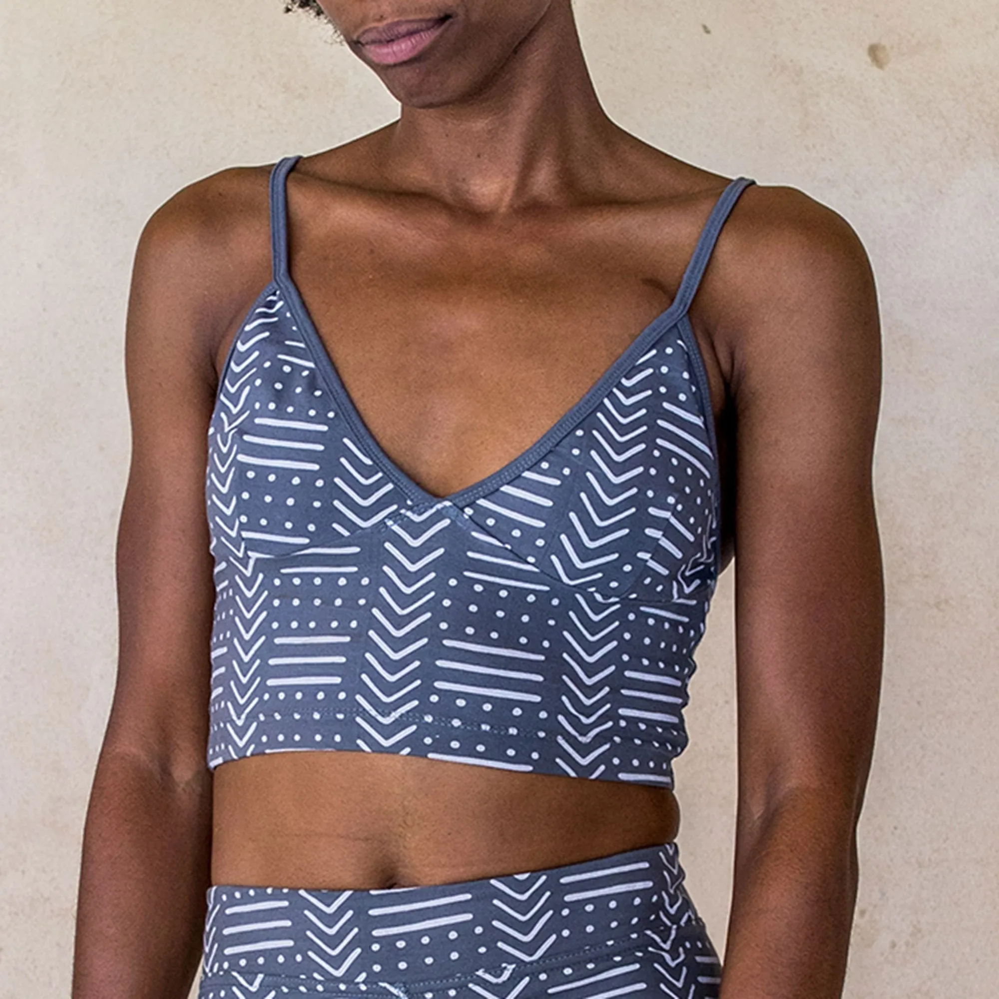 Yoga Crop - Tribal Blue